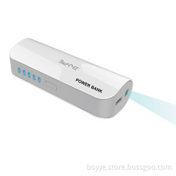 2,600mAh power bank with flash light